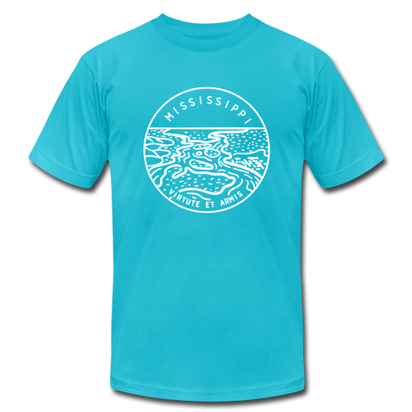 Mississippi T-Shirt - State Design Unisex Mississippi T Shirt - turquoise