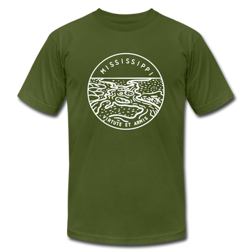 Mississippi T-Shirt - State Design Unisex Mississippi T Shirt - olive