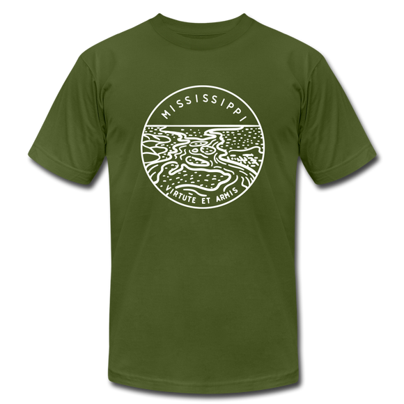 Mississippi T-Shirt - State Design Unisex Mississippi T Shirt - olive