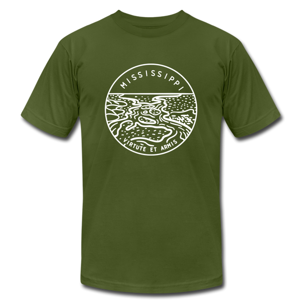 Mississippi T-Shirt - State Design Unisex Mississippi T Shirt - olive