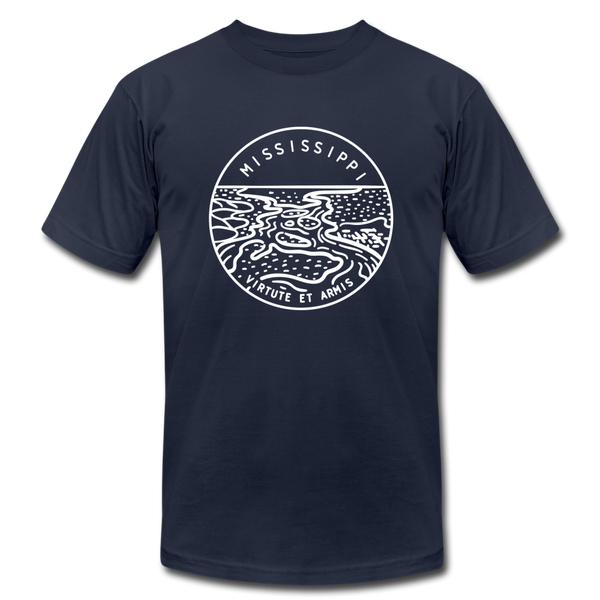 Mississippi T-Shirt - State Design Unisex Mississippi T Shirt - navy