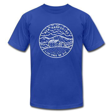 New Hampshire T-Shirt - State Design Unisex New Hampshire T Shirt - royal blue