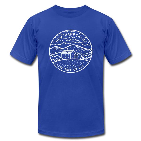 New Hampshire T-Shirt - State Design Unisex New Hampshire T Shirt - royal blue