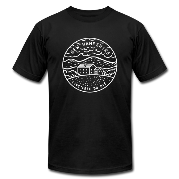 New Hampshire T-Shirt - State Design Unisex New Hampshire T Shirt - black