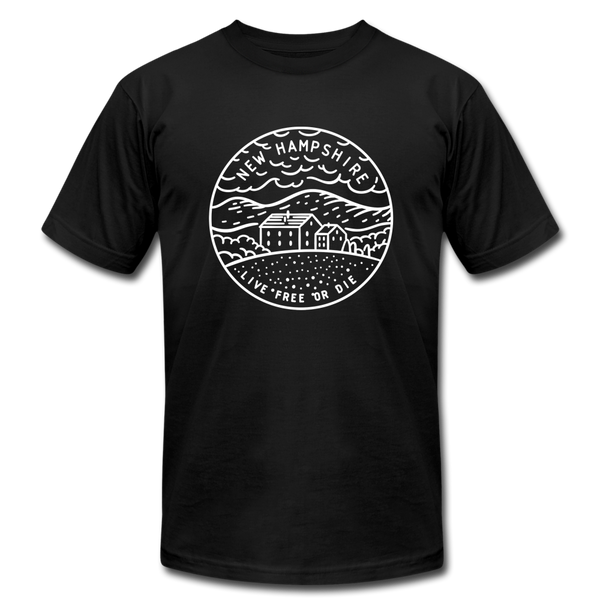 New Hampshire T-Shirt - State Design Unisex New Hampshire T Shirt - black
