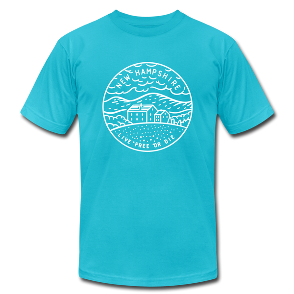 New Hampshire T-Shirt - State Design Unisex New Hampshire T Shirt - turquoise