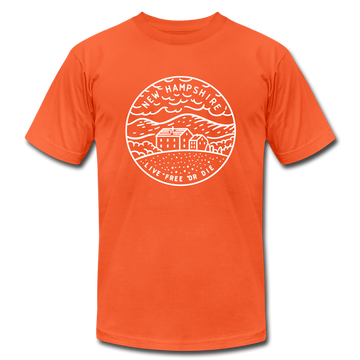 New Hampshire T-Shirt - State Design Unisex New Hampshire T Shirt - orange
