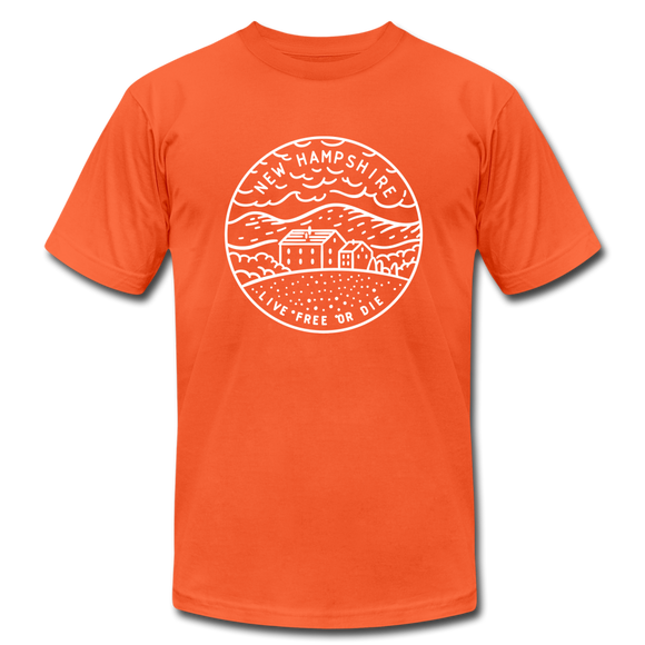 New Hampshire T-Shirt - State Design Unisex New Hampshire T Shirt - orange