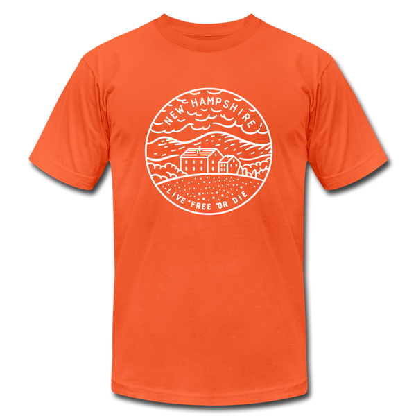 New Hampshire T-Shirt - State Design Unisex New Hampshire T Shirt - orange