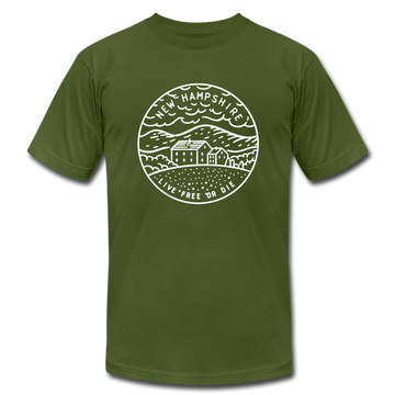 New Hampshire T-Shirt - State Design Unisex New Hampshire T Shirt - olive