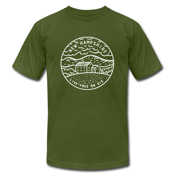 New Hampshire T-Shirt - State Design Unisex New Hampshire T Shirt - olive