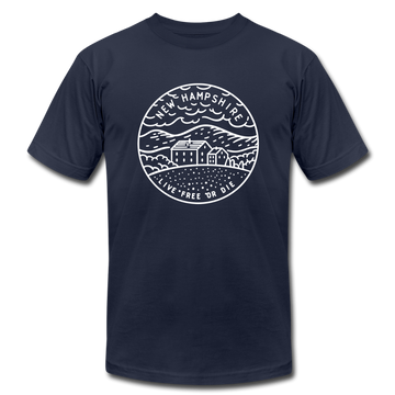 New Hampshire T-Shirt - State Design Unisex New Hampshire T Shirt - navy