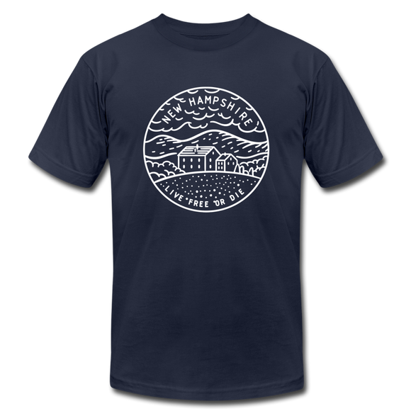 New Hampshire T-Shirt - State Design Unisex New Hampshire T Shirt - navy