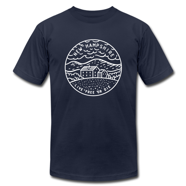 New Hampshire T-Shirt - State Design Unisex New Hampshire T Shirt - navy