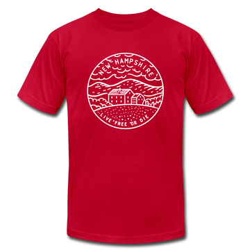 New Hampshire T-Shirt - State Design Unisex New Hampshire T Shirt - red