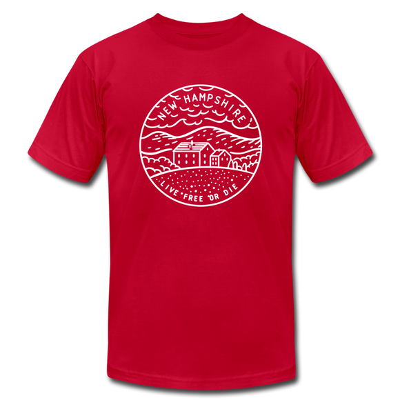 New Hampshire T-Shirt - State Design Unisex New Hampshire T Shirt - red