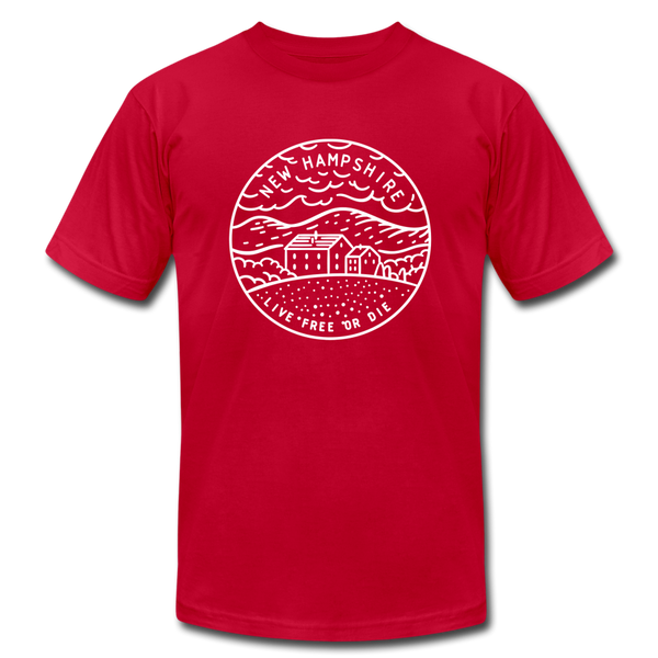 New Hampshire T-Shirt - State Design Unisex New Hampshire T Shirt - red