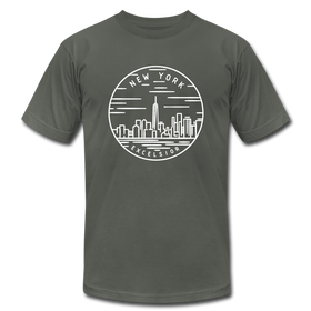 New York T-Shirt - State Design Unisex New York T Shirt - asphalt