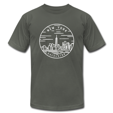 New York T-Shirt - State Design Unisex New York T Shirt - asphalt