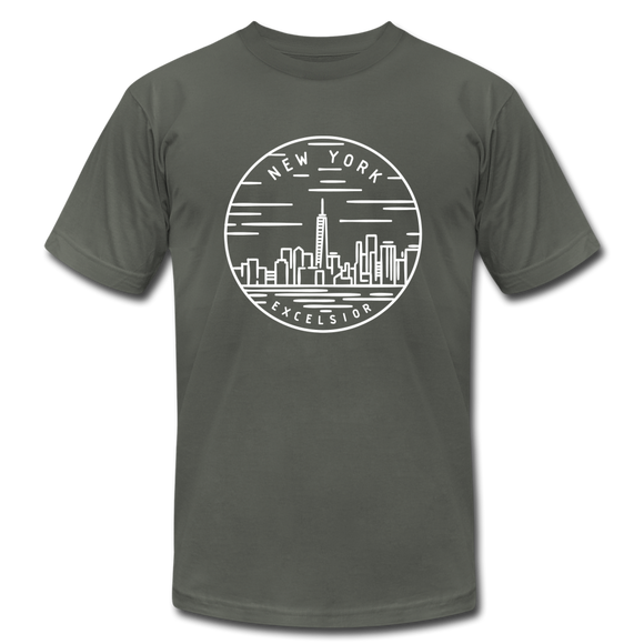 New York T-Shirt - State Design Unisex New York T Shirt - asphalt