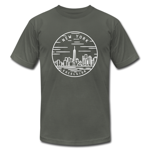 New York T-Shirt - State Design Unisex New York T Shirt - asphalt