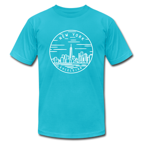 New York T-Shirt - State Design Unisex New York T Shirt - turquoise