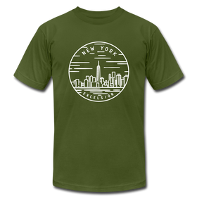 New York T-Shirt - State Design Unisex New York T Shirt - olive