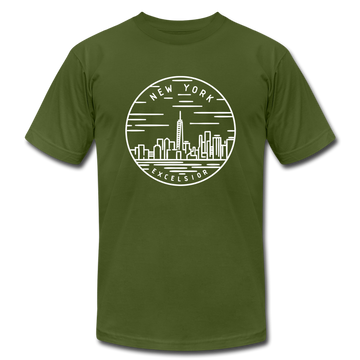New York T-Shirt - State Design Unisex New York T Shirt - olive