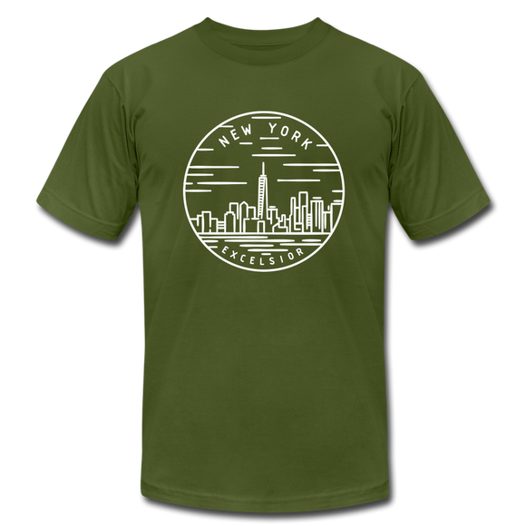New York T-Shirt - State Design Unisex New York T Shirt - olive