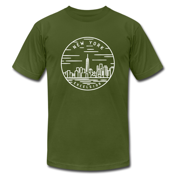 New York T-Shirt - State Design Unisex New York T Shirt - olive