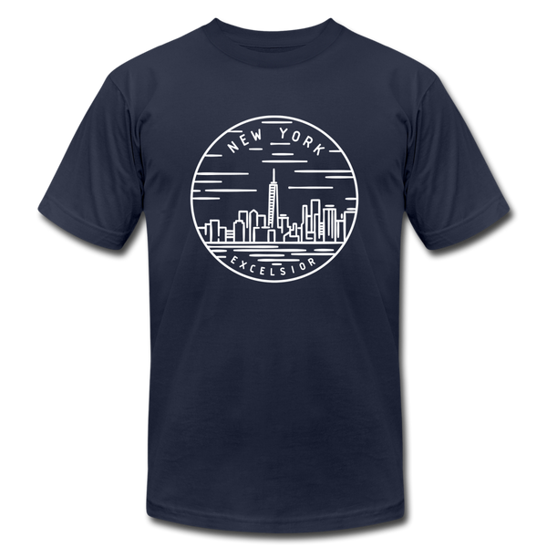 New York T-Shirt - State Design Unisex New York T Shirt - navy