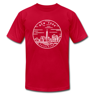 New York T-Shirt - State Design Unisex New York T Shirt - red