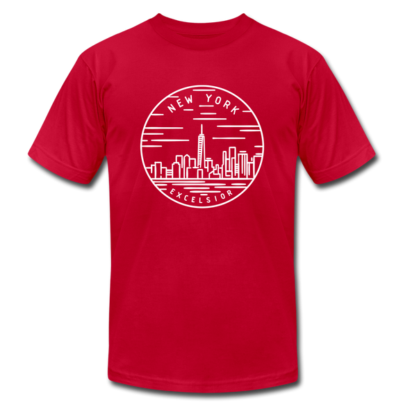 New York T-Shirt - State Design Unisex New York T Shirt - red