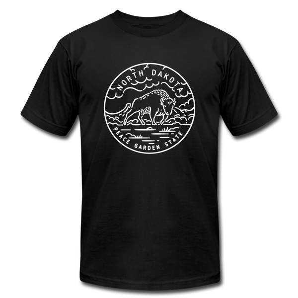 North Dakota T-Shirt - State Design Unisex North Dakota T Shirt - black
