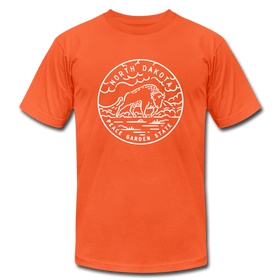 North Dakota T-Shirt - State Design Unisex North Dakota T Shirt - orange