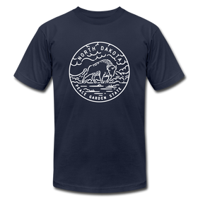 North Dakota T-Shirt - State Design Unisex North Dakota T Shirt - navy