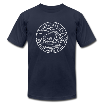 North Dakota T-Shirt - State Design Unisex North Dakota T Shirt - navy