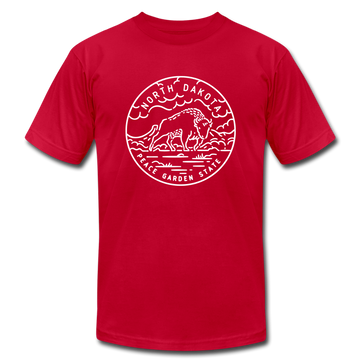 North Dakota T-Shirt - State Design Unisex North Dakota T Shirt - red
