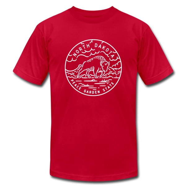 North Dakota T-Shirt - State Design Unisex North Dakota T Shirt - red