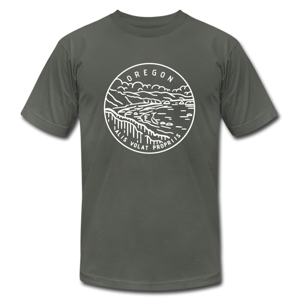 Oregon T-Shirt - State Design Unisex Oregon T Shirt - asphalt