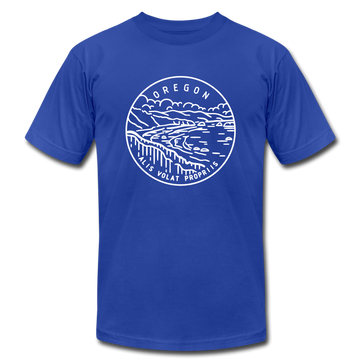 Oregon T-Shirt - State Design Unisex Oregon T Shirt - royal blue
