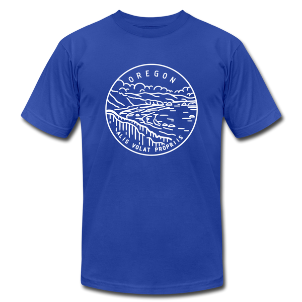Oregon T-Shirt - State Design Unisex Oregon T Shirt - royal blue