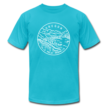 Oregon T-Shirt - State Design Unisex Oregon T Shirt - turquoise