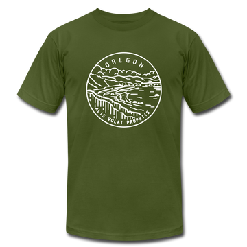 Oregon T-Shirt - State Design Unisex Oregon T Shirt - olive