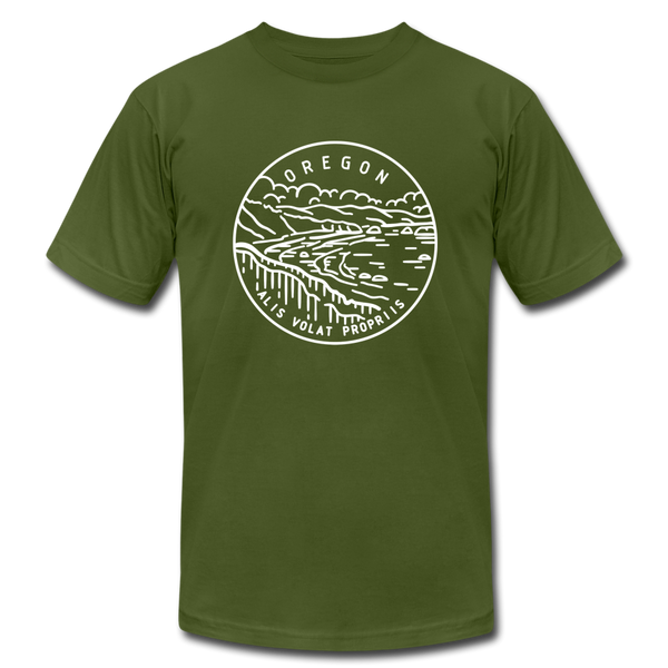 Oregon T-Shirt - State Design Unisex Oregon T Shirt - olive