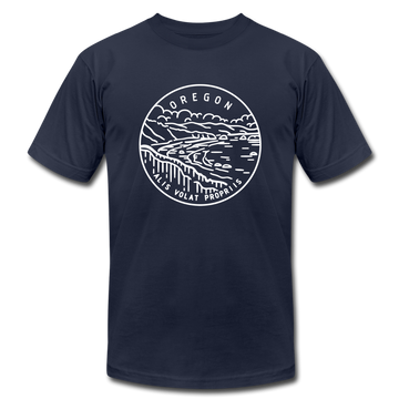 Oregon T-Shirt - State Design Unisex Oregon T Shirt - navy