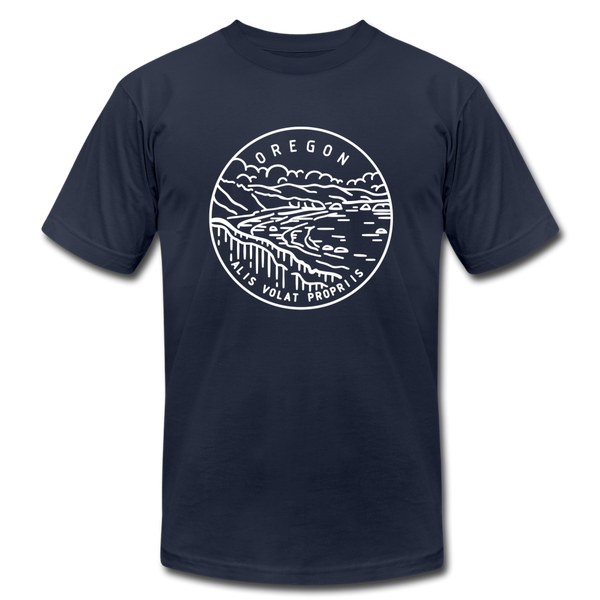 Oregon T-Shirt - State Design Unisex Oregon T Shirt - navy