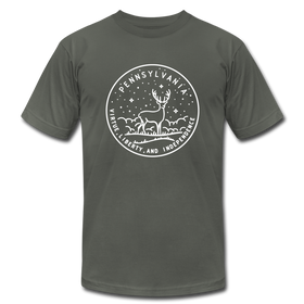 Pennsylvania T-Shirt - State Design Unisex Pennsylvania T Shirt - asphalt