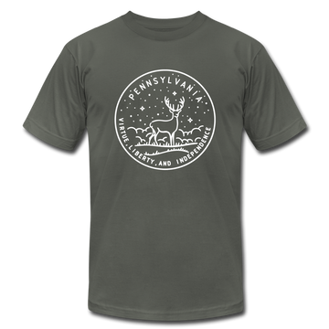 Pennsylvania T-Shirt - State Design Unisex Pennsylvania T Shirt - asphalt