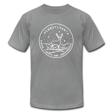 Pennsylvania T-Shirt - State Design Unisex Pennsylvania T Shirt - slate